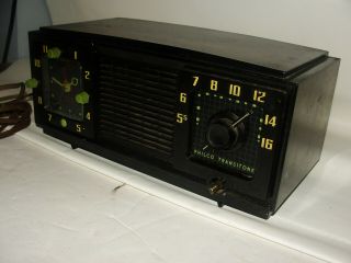 Vintage 1950s Philco Transitone Clock Radio,  Model B710 Bakelite Parts 3