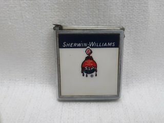 Vintage Barlow Advertising Tape Measure Sherwin - Williams Cover The Earth