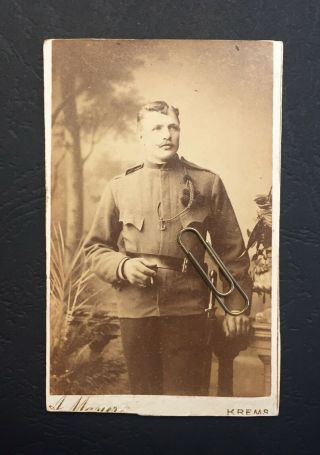 Austrian Soldier With Sniper Aiguillette And Pioneer Short Sword
