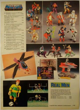 1986 Vintage Paper Print Ad Masters Of Universe Motu Action Figure Real Men Mask