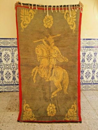 Vintage Moroccan Rug old Handmade Azilal rug Berber Carpet Kilim 6 ' 2 