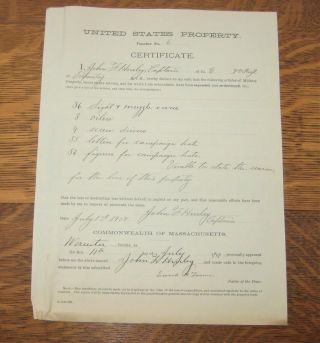1907 9th Inf Regt,  Massachusetts Volunteer Militia Document Mvm