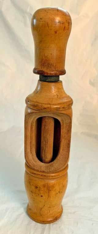 Antique Vintage Primitive Wood Wooden Wine Bottle Corker Plunger Press 10 1/2”