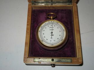 Vintage Lufft Compens.  No.  22494 Barometer Altimeter Gilded Wooden Fitted Box
