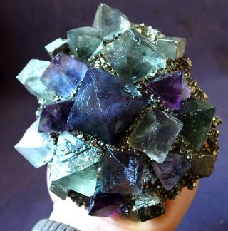 Huge Fluorite Pyrite Mineral Specimen Cluster Quartz Crystal Healing