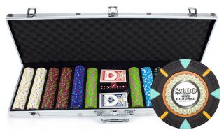 600 The 13.  5g Clay Poker Chips Set With Aluminum Case - Pick Chips