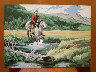 Vintage Paint By Number " The Outriders " Cowboy On Horse By Craft House