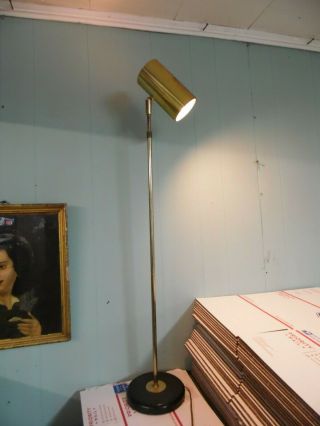 Mid Century Modern 1 Shade Floor Lamp Pole Atomic Cylinder Metal Estate Find