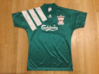 Liverpool Fc Football Shirt - Vintage 100 Years - Size 34 - 36 - Adidas/carlsberg - Green