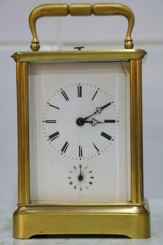 Early Antique French Carriage Clock Strike Repeat & Alarm On A Bell Ormolu Case
