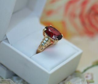 Vintage Jewellery Gold Ring Ruby White Sapphires Antique Art Deco Jewelry 8 P