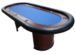96 " Poker Table 10 Player Half Moon Legs,  Blue Green Red Or Black Speed Cloth