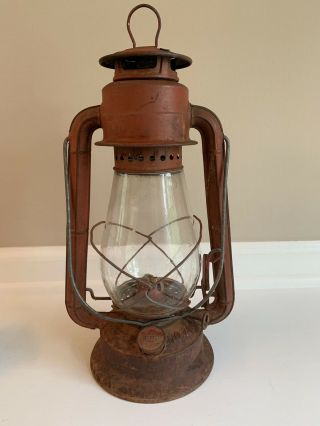 Antique Dietz Junior No.  20 Barn Railroad Kerosene Oil Lantern - Stamped