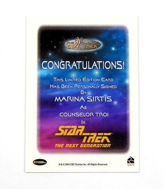 2009 Rittenhouse The Women of Star Trek Marina Sirtis Counselor Troi Autograph 2