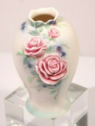 Retired Very Rare Franz Porcelain English Roses Bud Vase