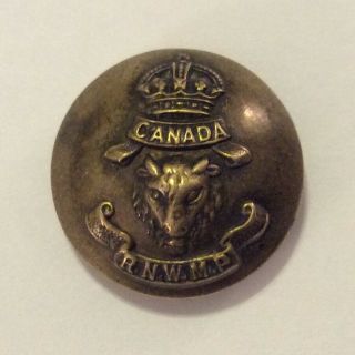 Rare 1900s Rnwmp Brass Uniform Button 3/4” Royal North West Mounted Police