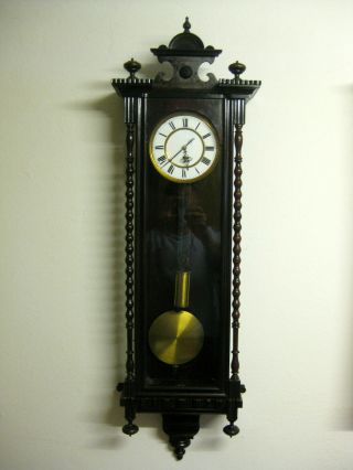 Antique German Uth (j.  - Paul Hellmuth) Single Weight Vienna Wall Clock Ca.  1900.