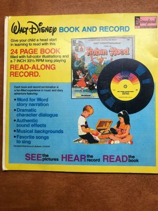 Vintage Walt Disney ' s The Story of Brer Rabbit and the Tar Baby Book 33 1/3 RPM 2