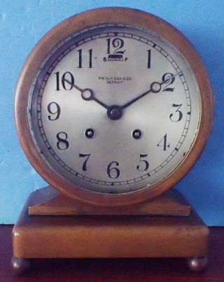 Antique Chelsea Desk Clock Wright Kay & Co Detroit Dial 4 Restoration
