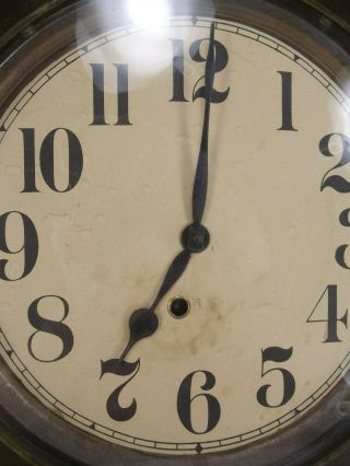 Antique INGRAHAM School House / Regulator Wall Clock OLD wind LARGE FACE Bristol 2
