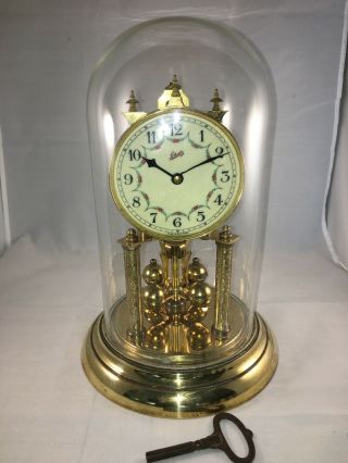 Vintage Schatz 400 Day Torsion Anniversary Glass Dome Clock