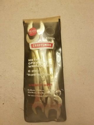 Vintage Craftsman 6 - Piece Open - End Metric Wrench Set W.  Case.  Made In Usa.