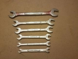 Vintage Craftsman 6 - piece open - end Metric wrench set w.  case.  Made in USA. 3