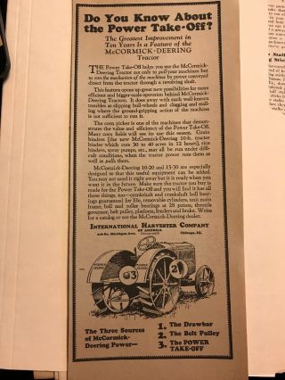 Mccormick Deering 1920’s Tractor Ad International Harvester 10 - 20 15 - 30 Vintage