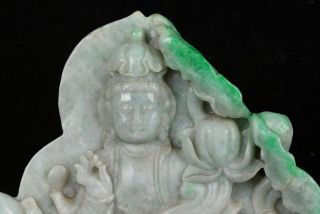 Cert ' d Untreated 2Color Nature jadeite Jade Sculpture statue bodhisattva r016523 3