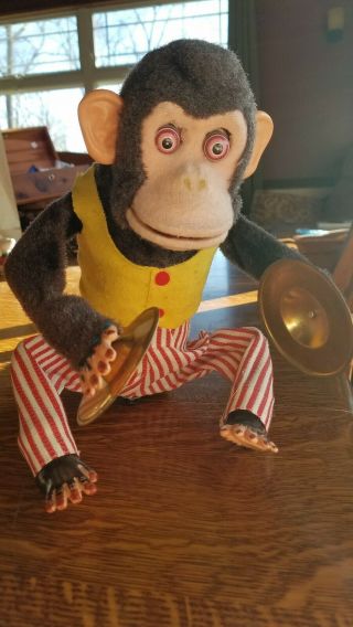 Vintage Daishin Ck Japan Jolly Chimp Monkey With Cymbals -