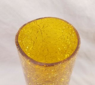 2 Frankart Nuart Blown Amber Crackle Glass Cylinder Shade Mid - Century Modern 3
