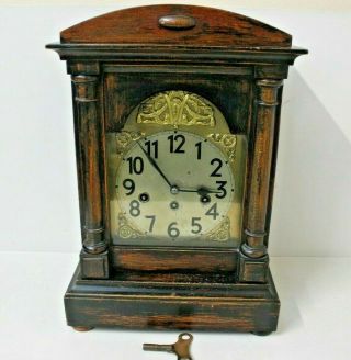Antique Junghans,  Westminster Chime.  8 Day,  Maple Bracket Clock - Wurttemberg - 1911