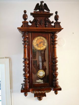 Vintage Antique Gustav Becker Wall Clock In Good Order