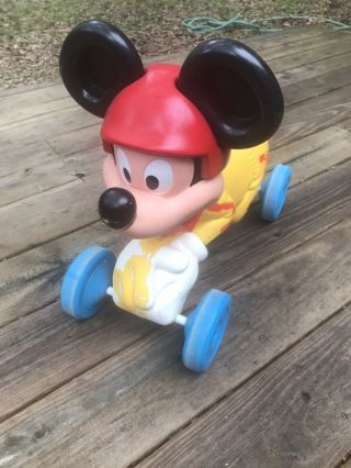 Vtg Walt Disney Mickey Mouse Plastic Ride On Toy