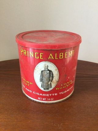 Vintage Antique Prince Albert Tobacco Tin Pipe & Cigarette