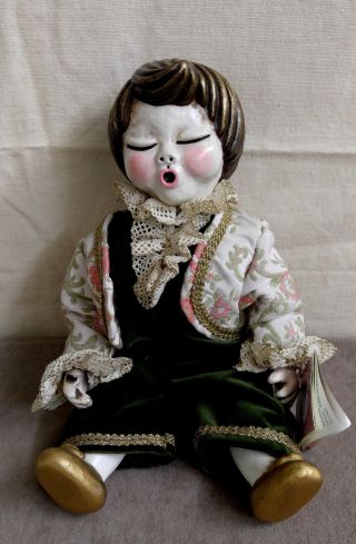Lene Thun Puppen Ceramic Boy Doll Vintage Italy Art Movable Arms Legs