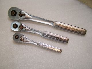 Set 3 Vintage Craftsman Tools VG Series Ratchets 1/2 3/8 1/4 Dr.  Socket Tools 2