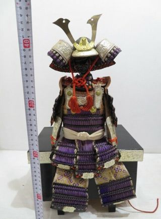 Vintage 44cm Samurai Japanese Yoroi Gogatsu Ningyo Kabuto Mini Armor Suit
