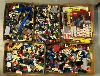 40 Lbs Bulk Lego Vintage Building Boards Blocks Toy Parts Manuals Figures Cars,