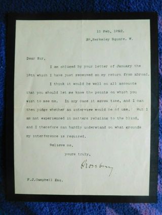 Prime Minister Lord Roseberry - Good Signed Letter
