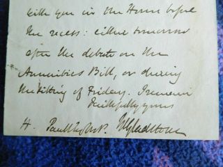 Prime Minister WILLIAM GLADSTONE - good autograph letter signed 2