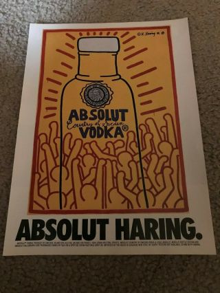 Vintage Keith Haring Absolut Vodka Poster Print Ad Art Inflatable Baby Radiant