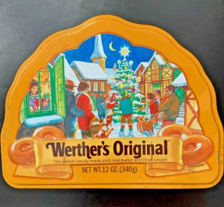 Metal Tin Can Container Christmas Gift Box And Lid Werther 