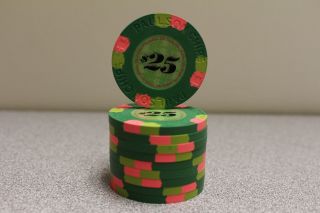 10 Paulson Classics Top Hat & Cane $25 Casino Poker Chips - Very Rare