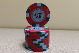 10 Paulson Classics Top Hat & Cane $5 Casino Poker Chips - Very Rare