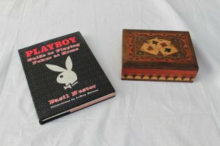 Poker Gift Set (" Playboy Guide To Playing Poker At Home " And Wood Playing Card B