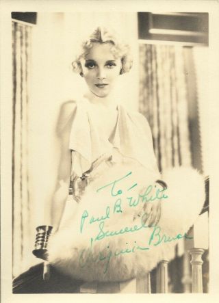 Virginia Bruce Hand - Signed 1940s Vintage Double - Weight 7” X 5” Portrait