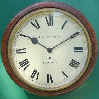 J.  W.  Benson London Antique English 8 Day Fusee 12 " Dial Clock