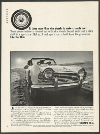 Triumph Tr - 4 - It Takes More Than Wire Wheels - 1963 Vintage Automotive Print Ad
