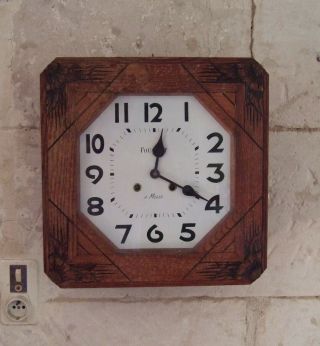Antique French Carved Art Deco Wall Clock From Fouquet All Good 1930 